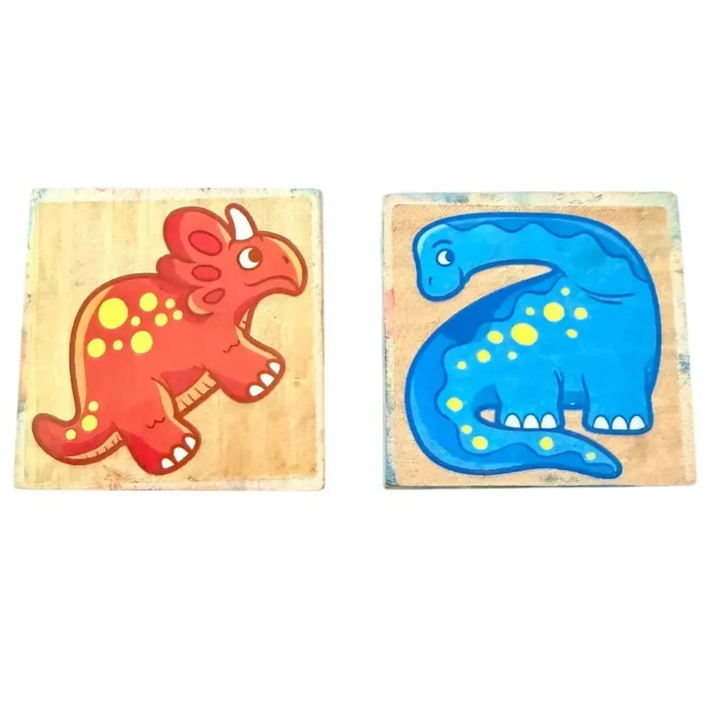 Set of 2 Dinosaur Brontosaurus & Triceratop Rubber Stamp